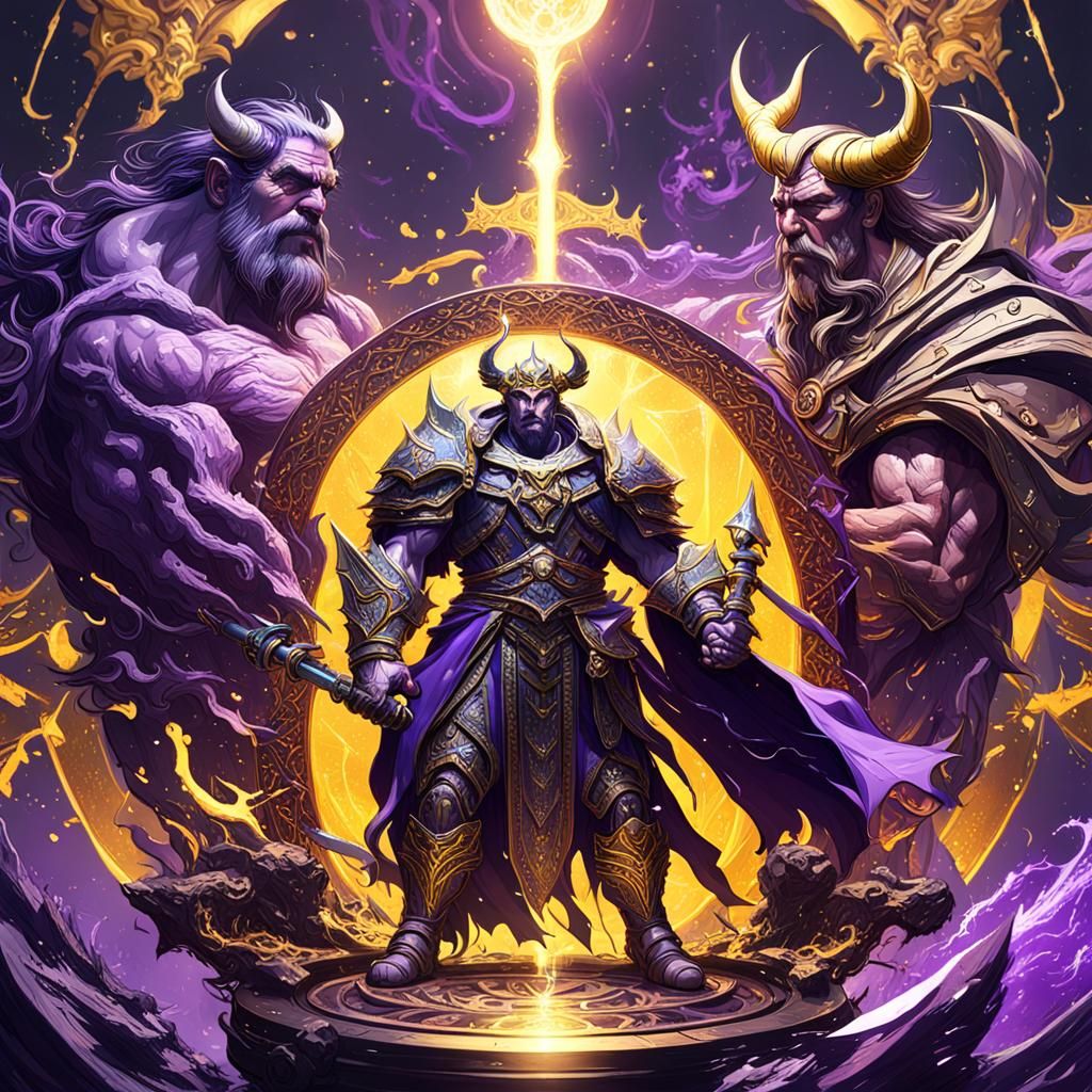 Epic God vs Devil Battle in Dark Fantasy Style