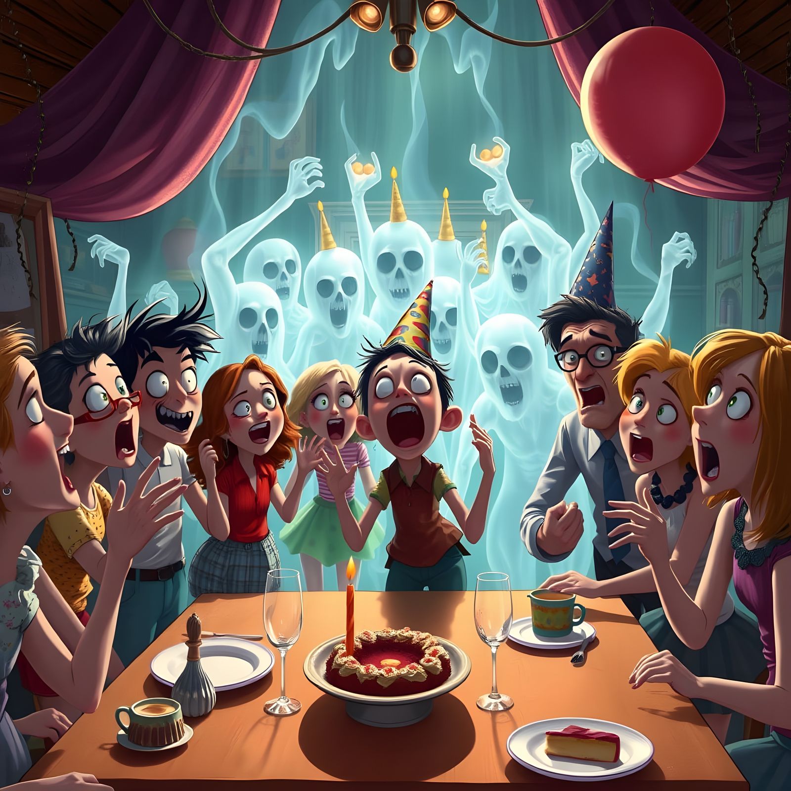 Ghosts Crash Birthday Party With Playful Shock