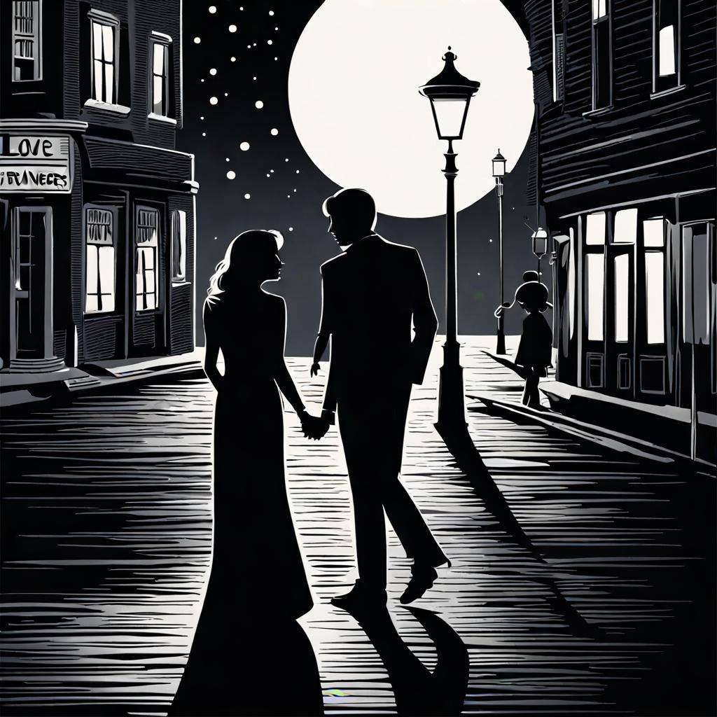 Lovers in the Night: Hyperrealistic Digital Art