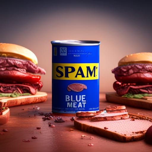 Blue SPAM Can: Detailed Matte Painting
