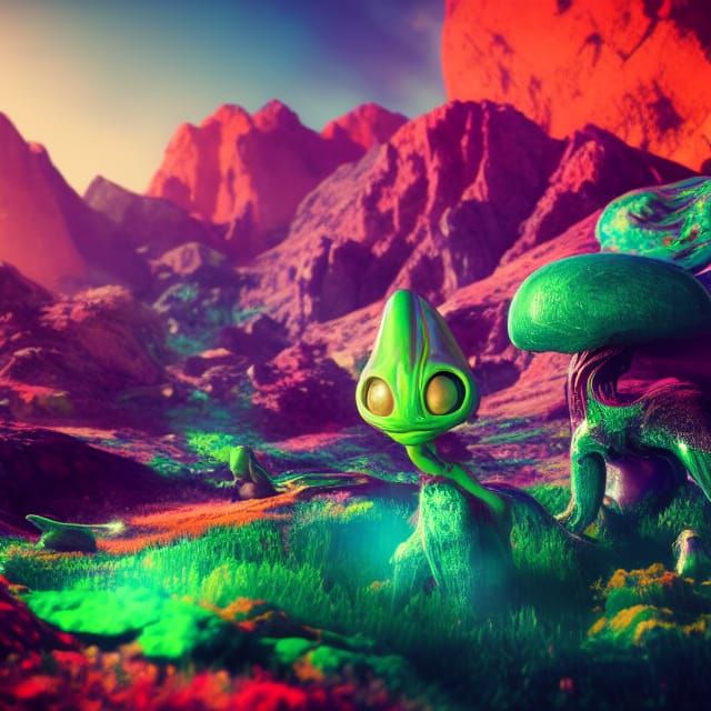 Vibrant Alien World Landscape in 8K