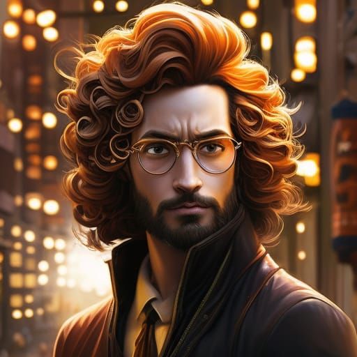 Anime Key Visual Portrait of Androgynous Scholar