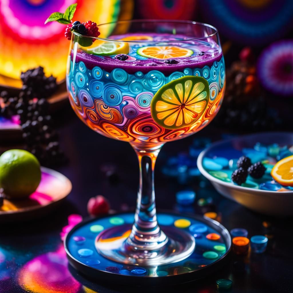Psychedelic Cocktail: A Fantastical Libation in Radium Color...