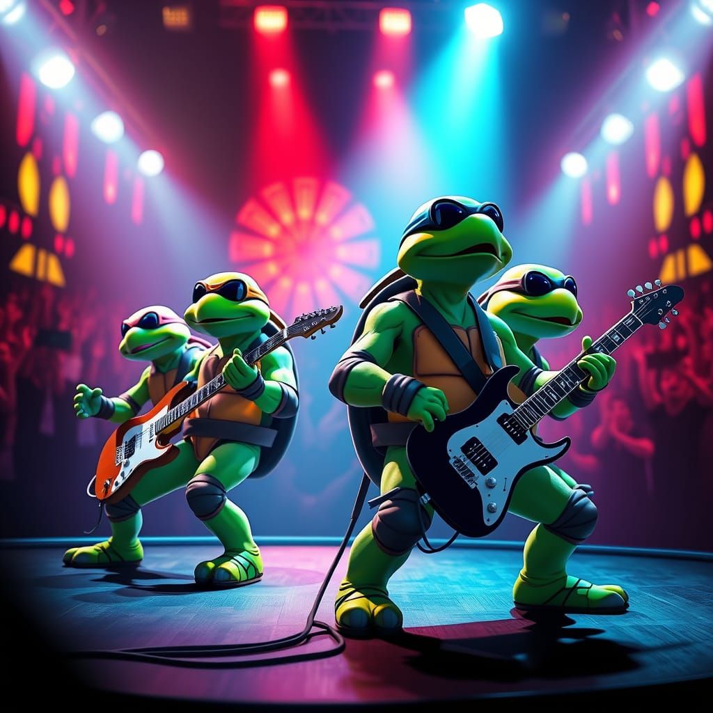 TMNT Rock Concert: Anime Key Visual in 8K