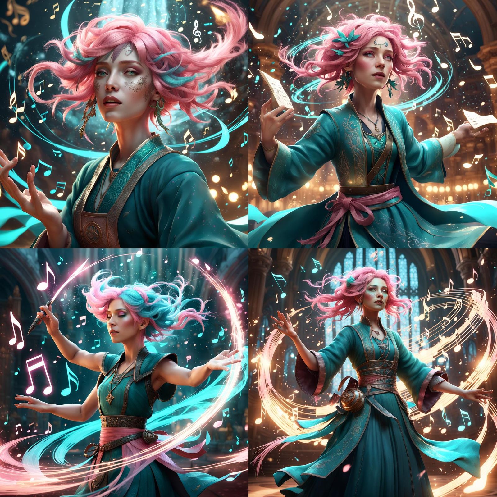 Musical Singing Mage with Magic Notes