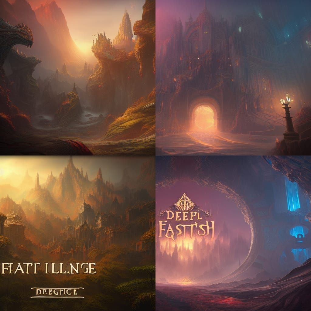 Fantastical Logo Concept Art in Deep Color
