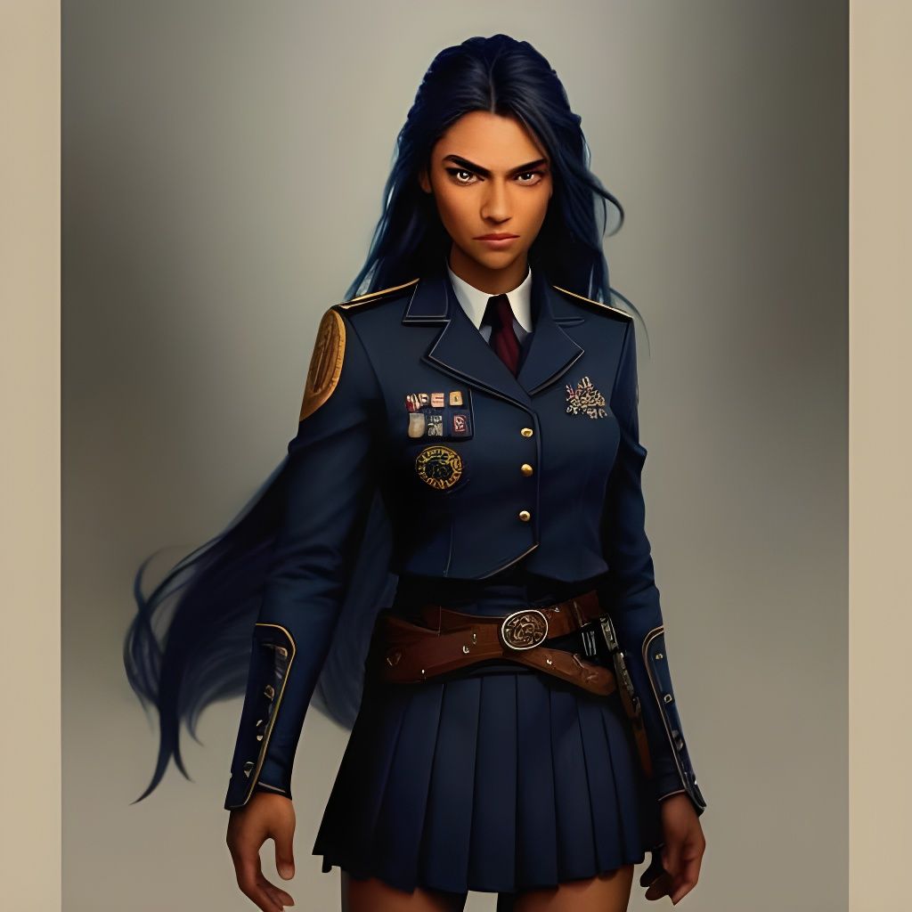 Confident Tomboy with Piercing Gaze: Digital Matte Painting