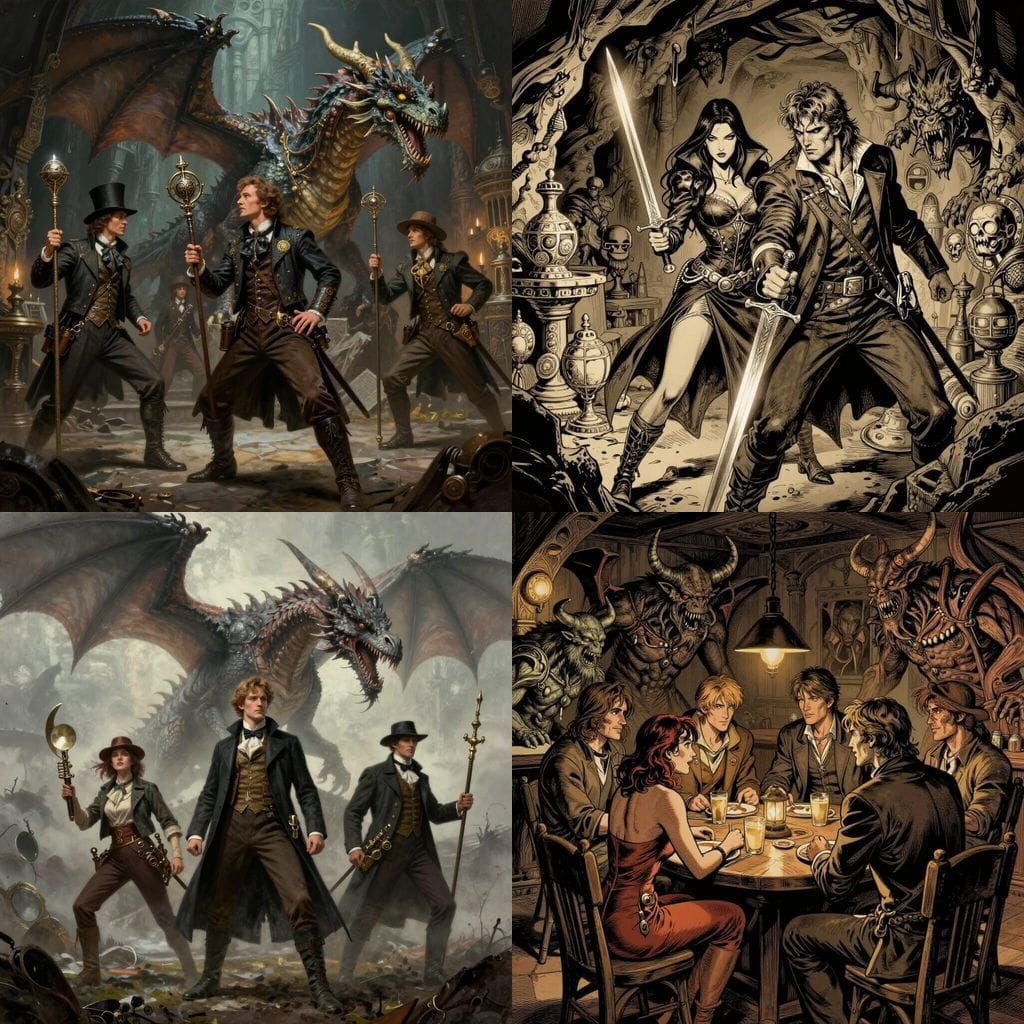 Extraordinary Gentlemen Characters in a D&D Fantasy Realm