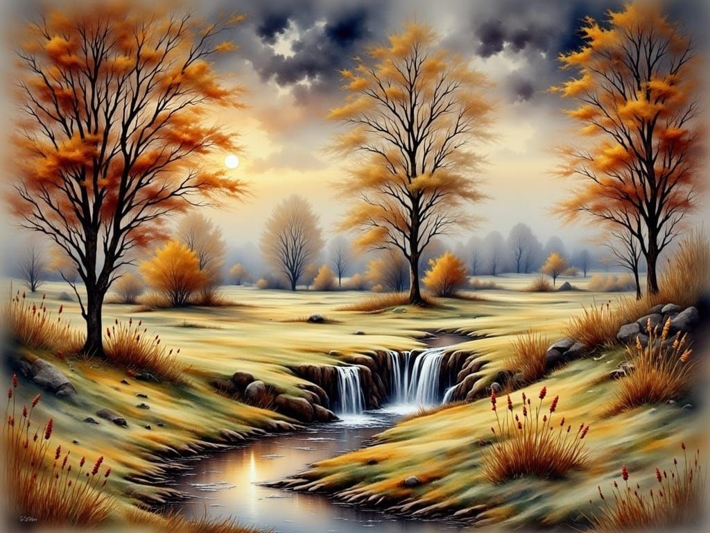 Scottish Autumn Landscape Shines After the Rain