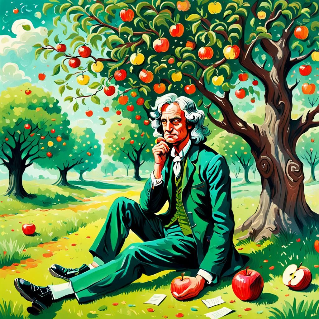 Newton's Apple: A Gouache Painting in Candyland