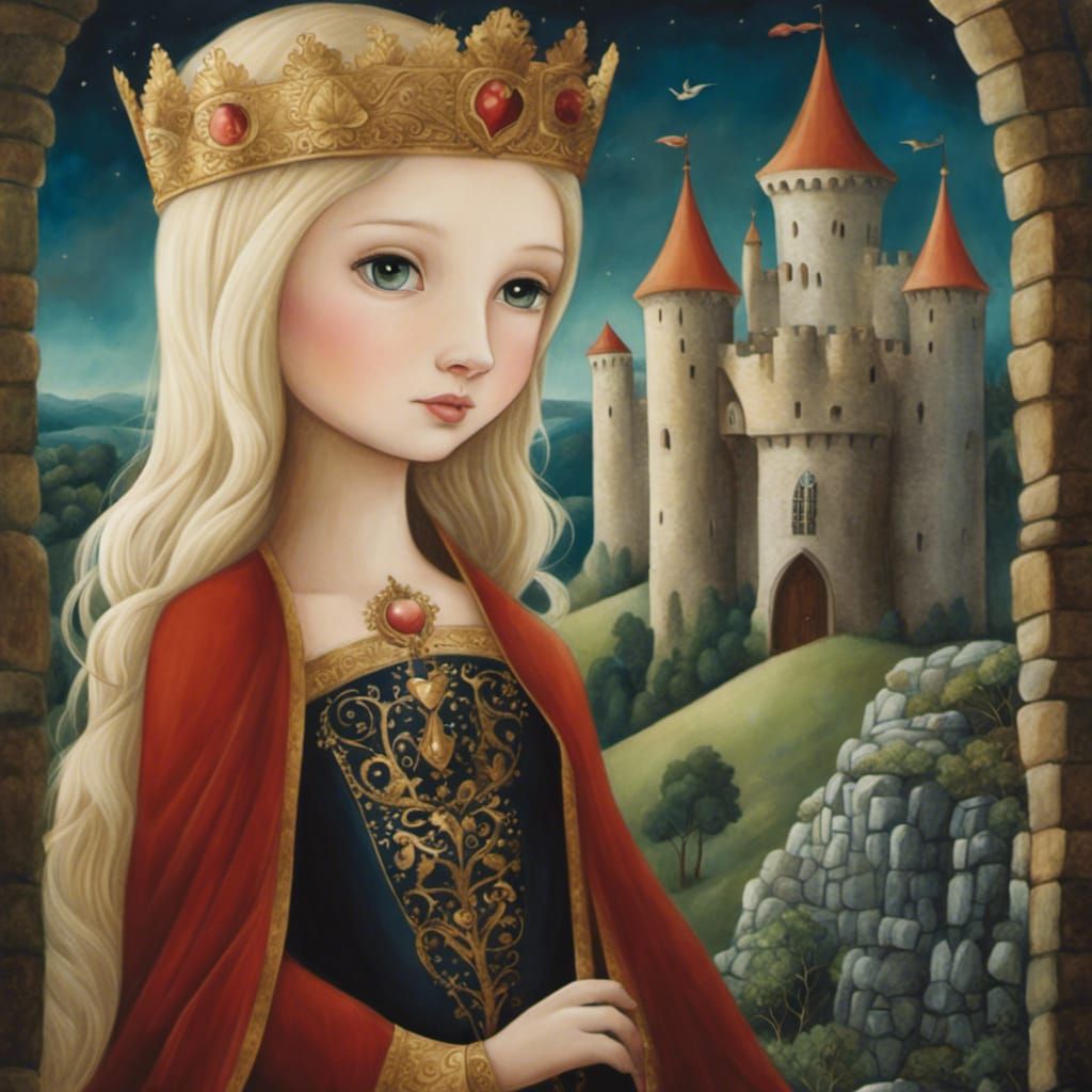 Moody Princess in Medieval Castle Portrait