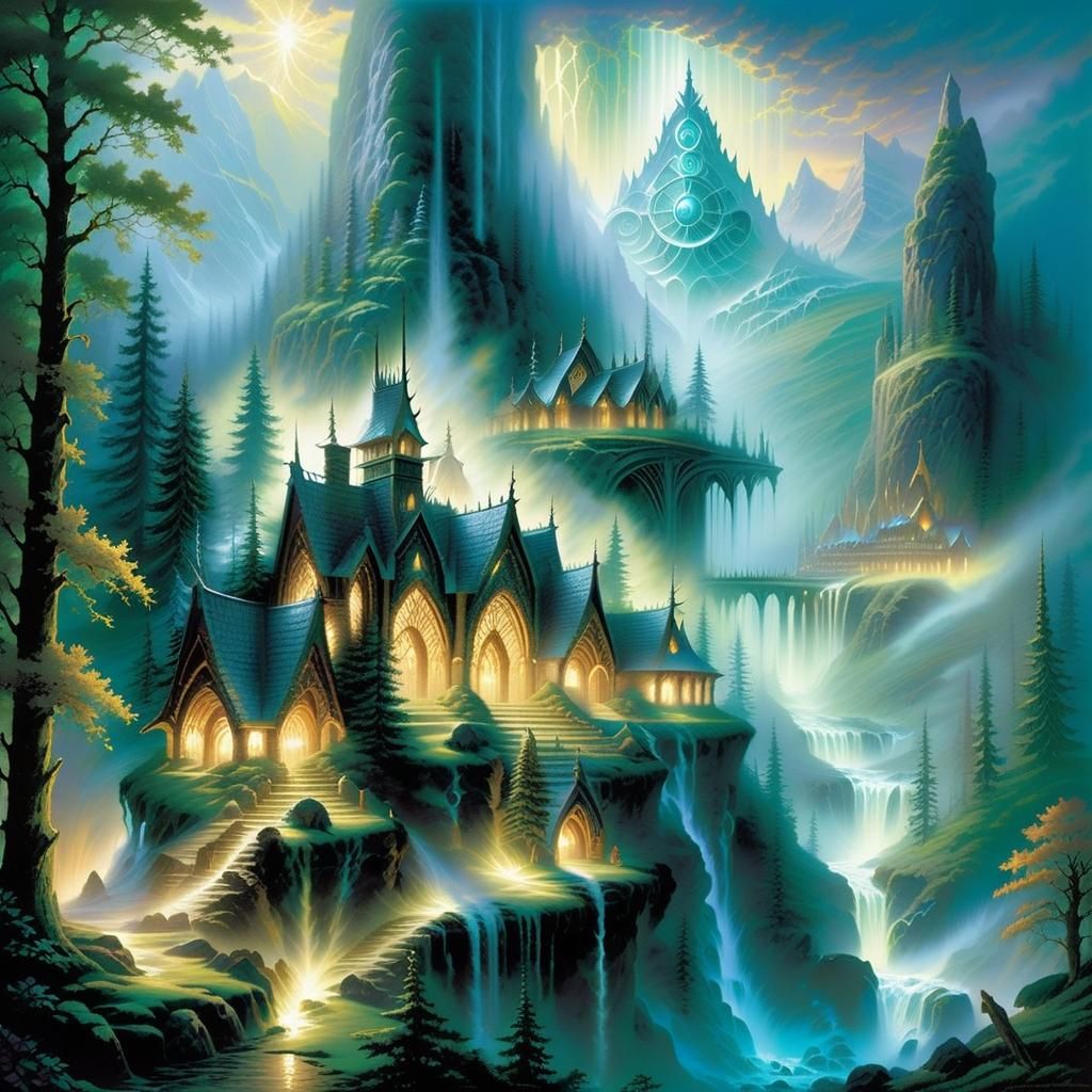 Enchanted Valhalla Illustration in Ethereal Fantasy Style