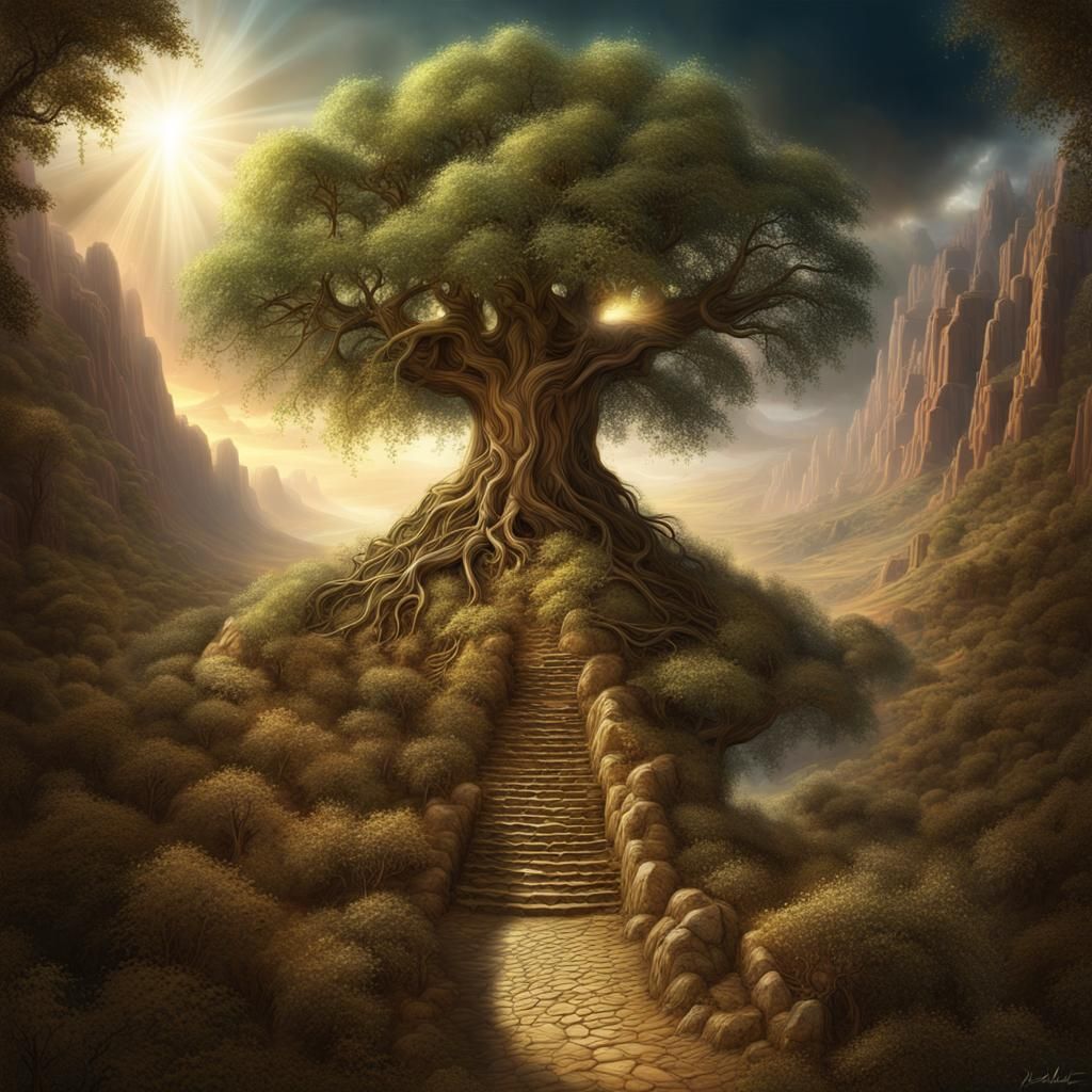 Mystical Kabbalah Tree of Life Digital Painting