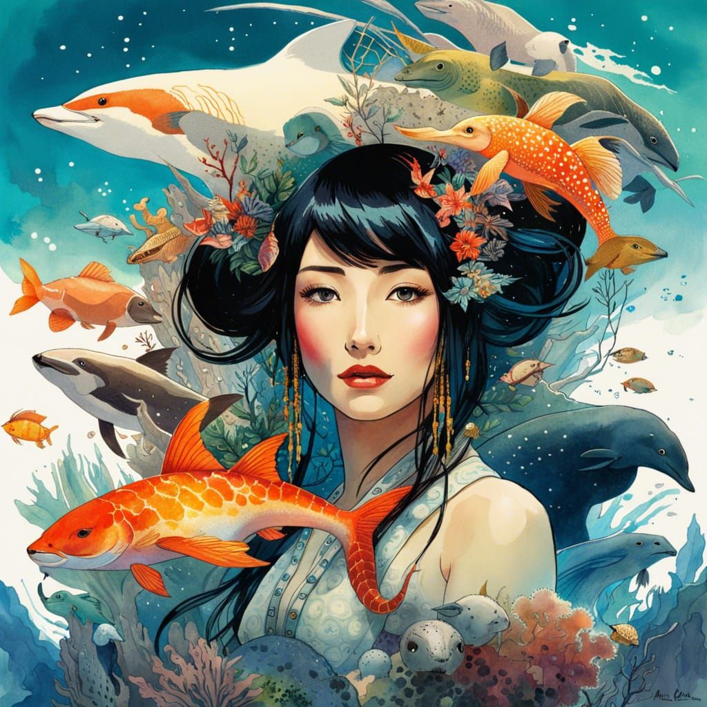 Beautiful Sea Mammal Goddess - Hoi