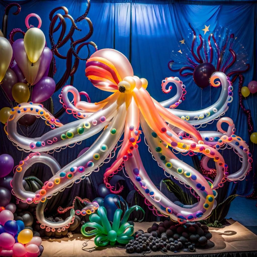 🐙 Traditional Balloon Art Octopus