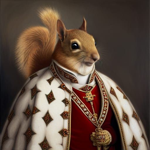 Squirrel Pope Royal Portrait