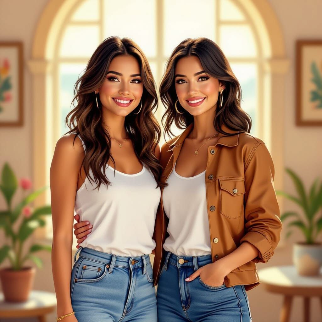 Two Women in Dreamy, Whimsical Style