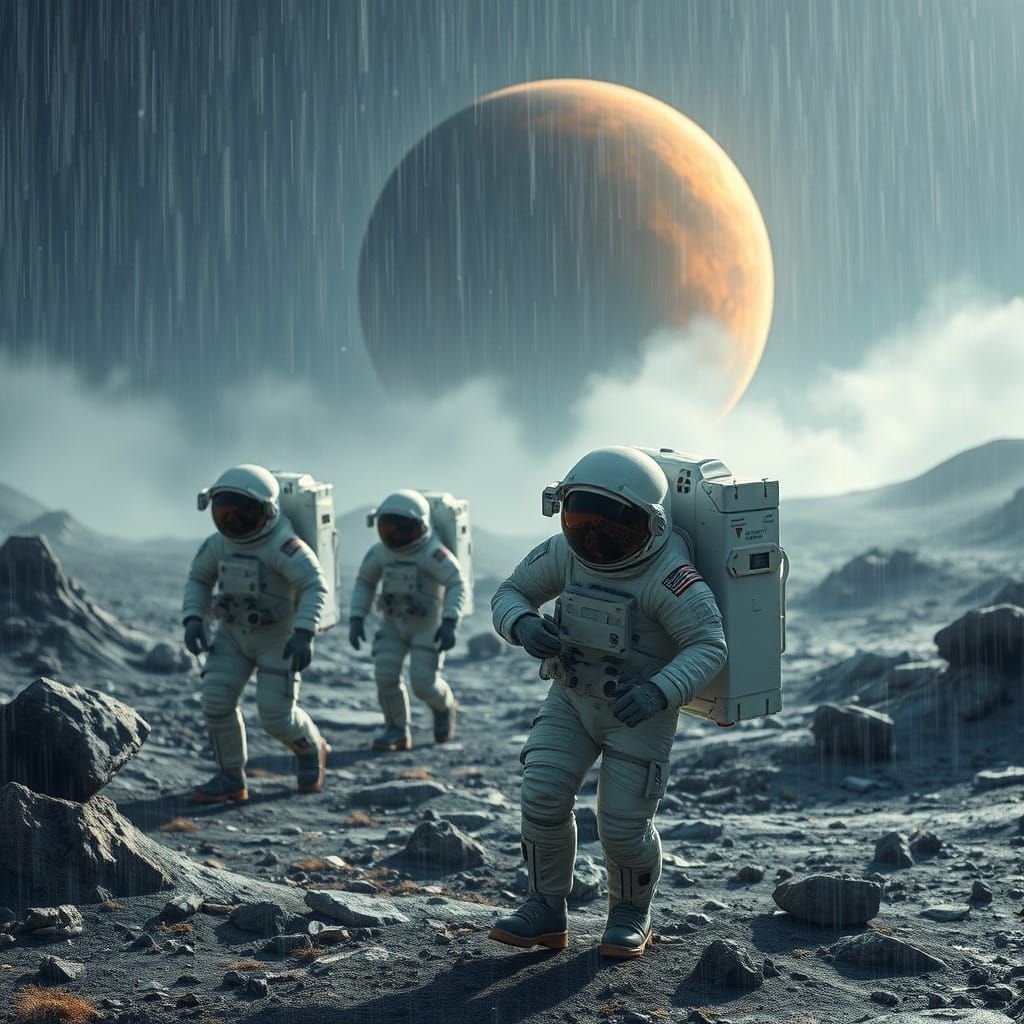 Daring Space Explorers on Harsh Alien World in Turbulent Wea...