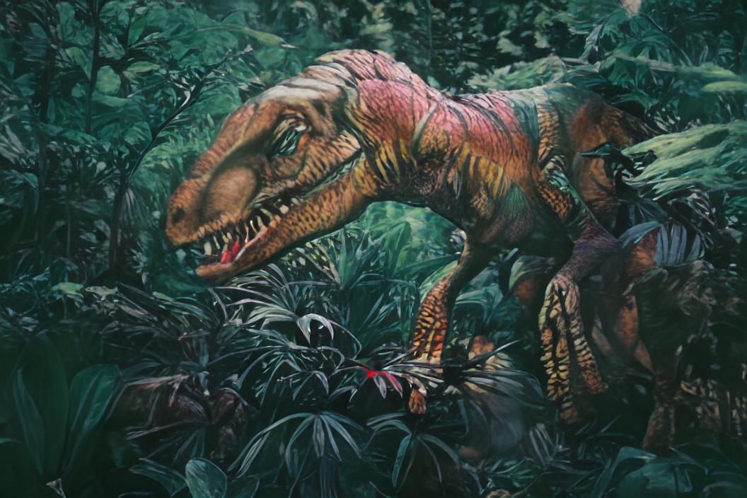 Dinosaur Attack in Marvel Comics Style