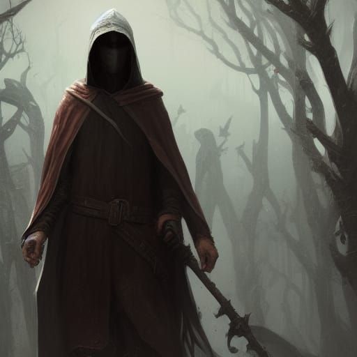 Hooded Stranger: Dark Fantasy Concept Art