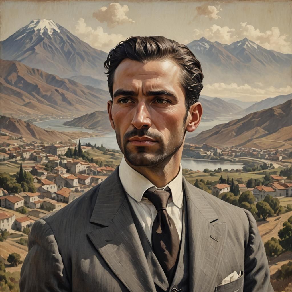 Historical Portrait of a Man in Early 20th Century Style