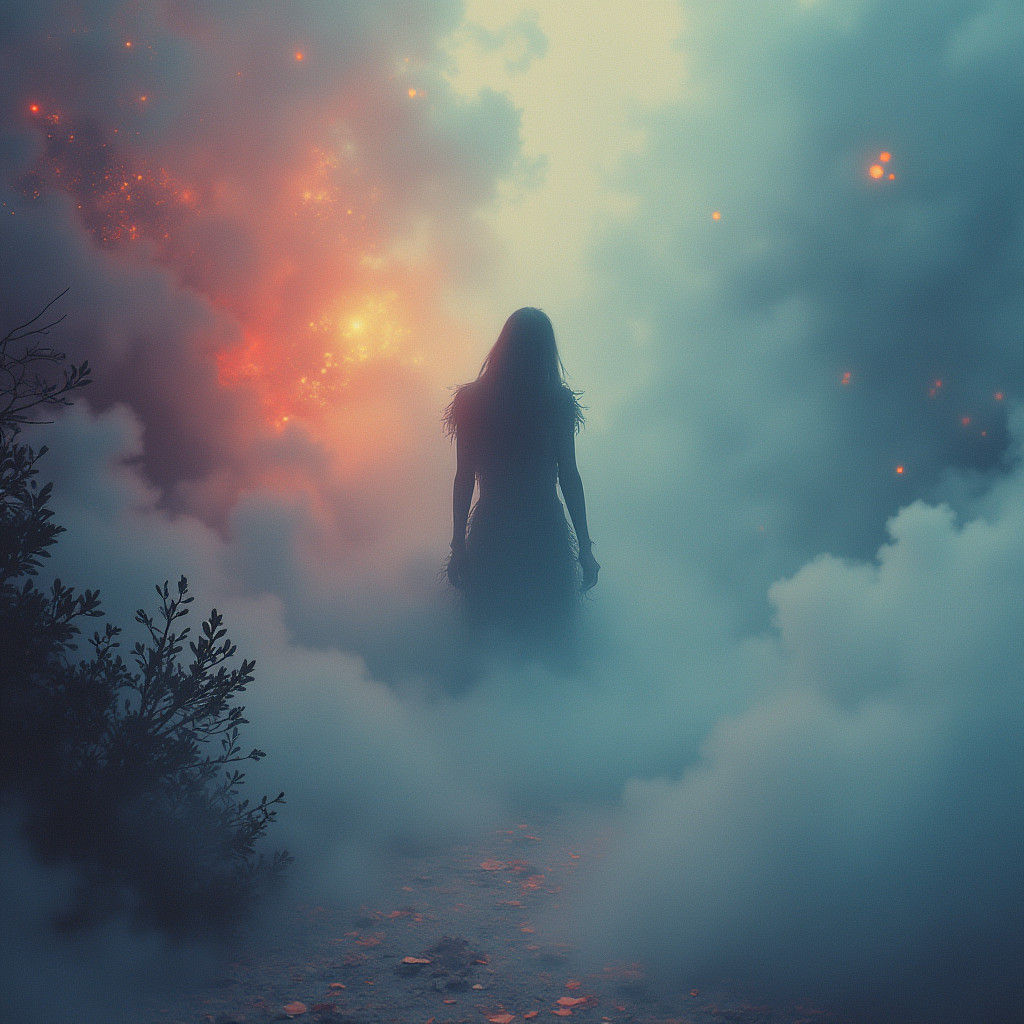 Psychedelic Mist Dreamscape in Roger Dean Style