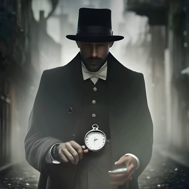 Mysterious Hypnotist in London Slums: Detailed Portrait