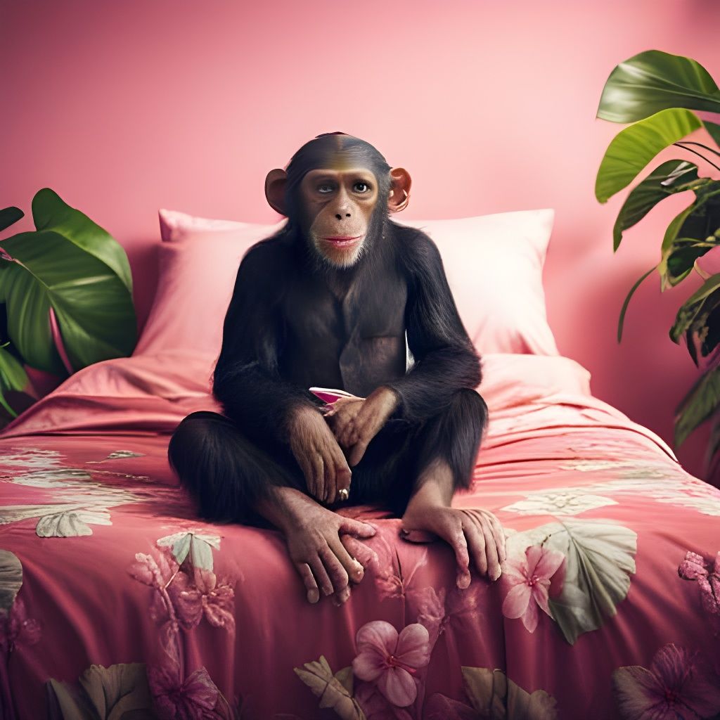Chimpanzee in Pajamas: A Cinematic Portrait