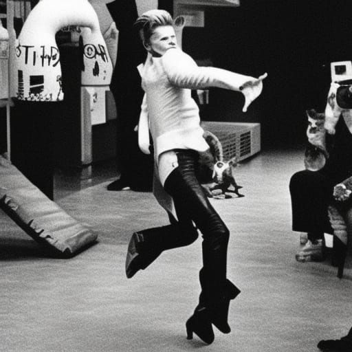 David Bowie Dropkicking a Cat: Surreal Encounter