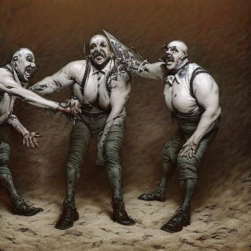 Barbershop quartet mudwrestling