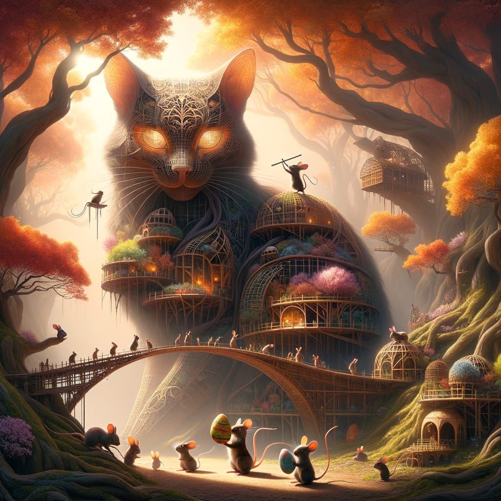 Easter Wonderland Unfolds within a Majestic Cat Habitat in W...