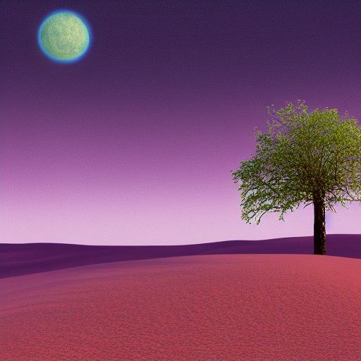 Dune-Inspired Martian Landscape in Oil Painting Style