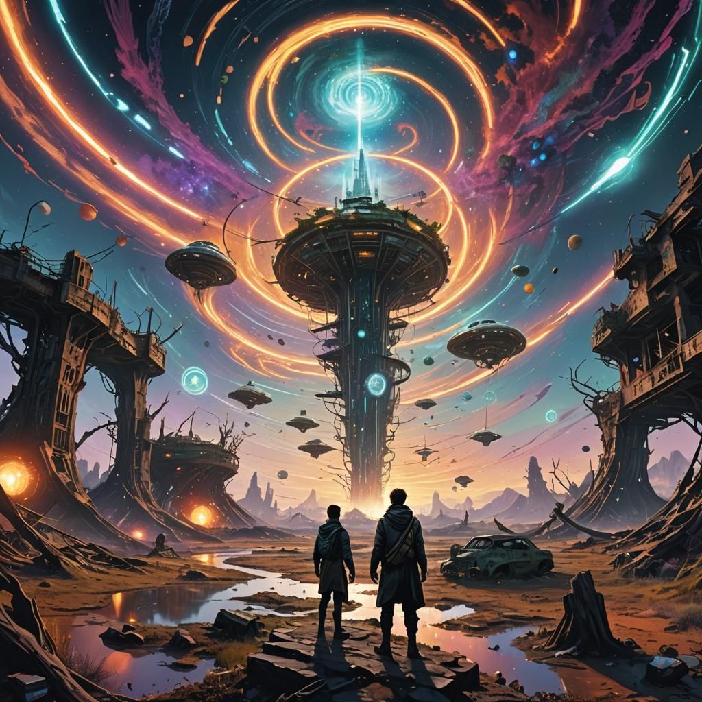 Dystopian Sci-Fi Wasteland: Psychedelic Pop Art