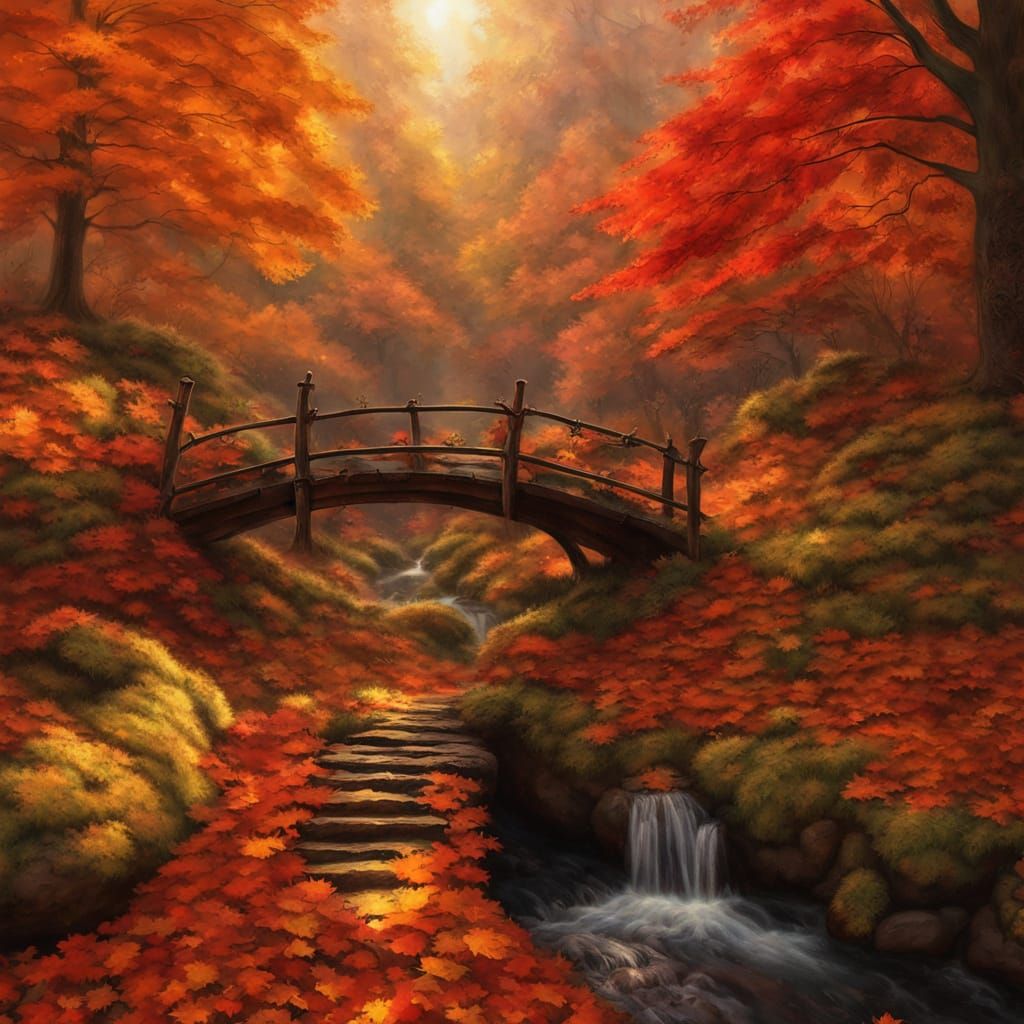 Enchanted Autumn Forest with Golden Sunlight