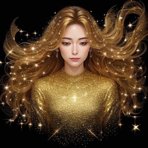 Golden Star Portrait of a Woman