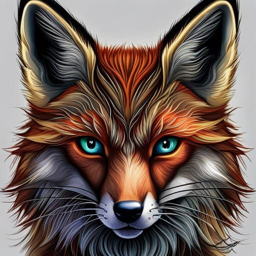 Anime Portrait of a Fox in Manga Style