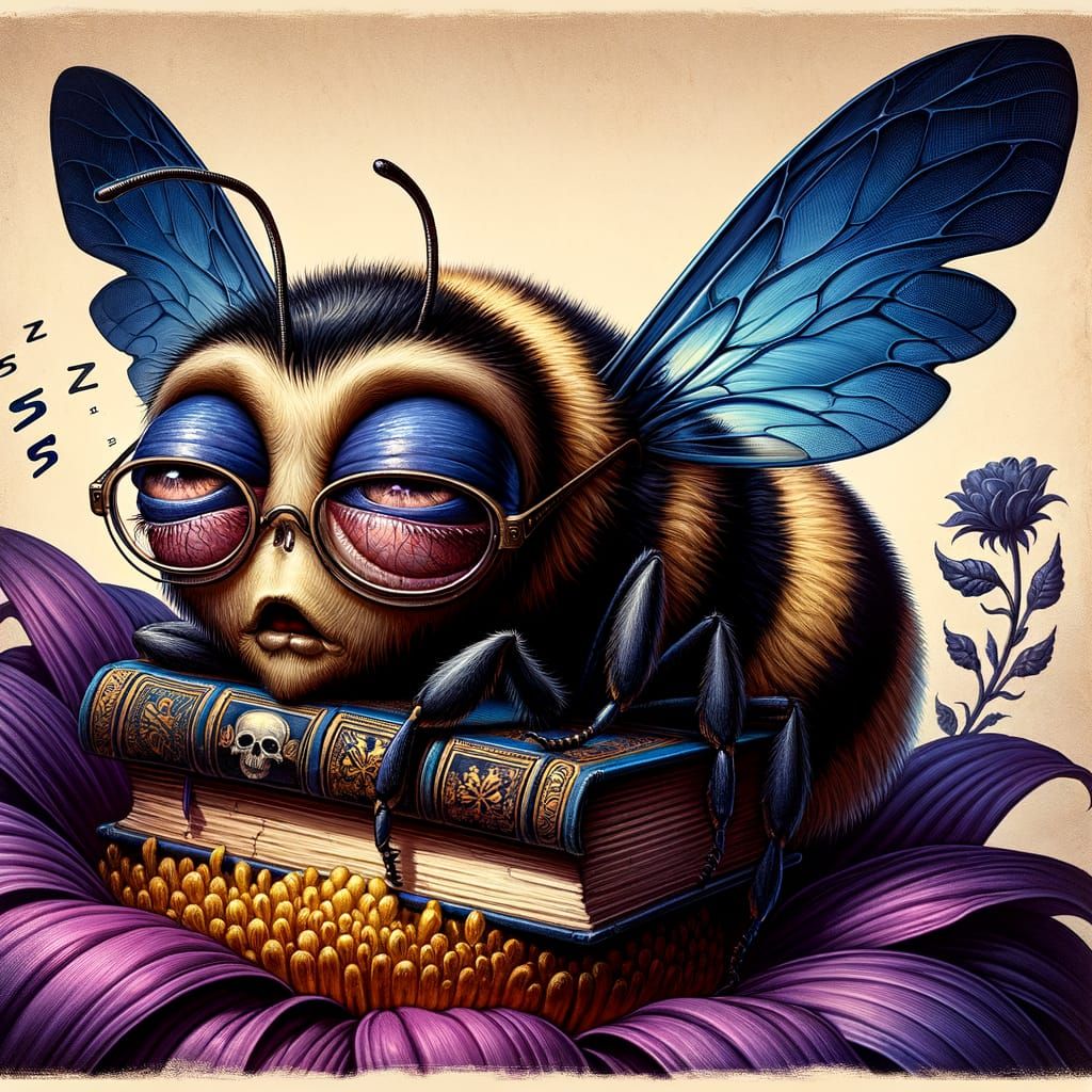Sleepy Bumblebee in Gothic Art Style