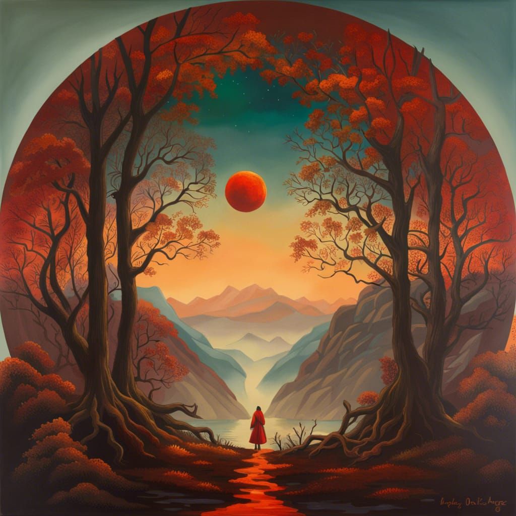 Abstract Vivid Red and Orange Color Design