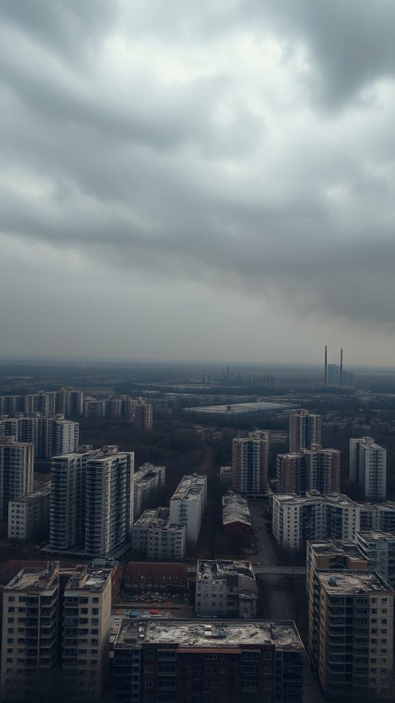 War-Torn Eastern Ukraine Aerial Photograph