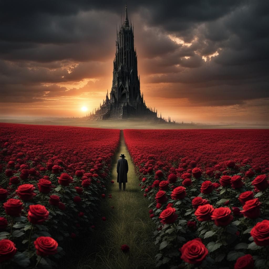 The Dark Tower Surrounded by Roses