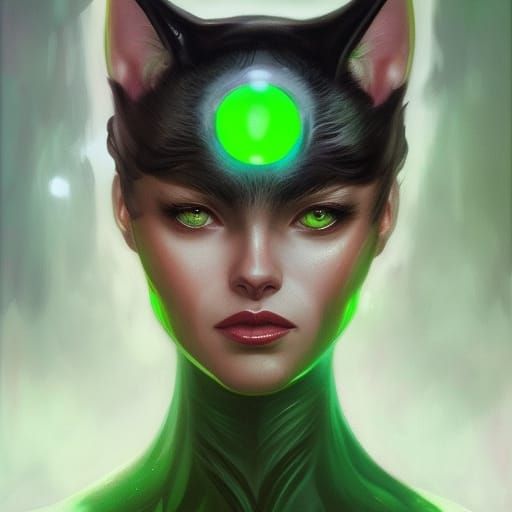 Cat Alien Portrait in Hyperdetailed Style