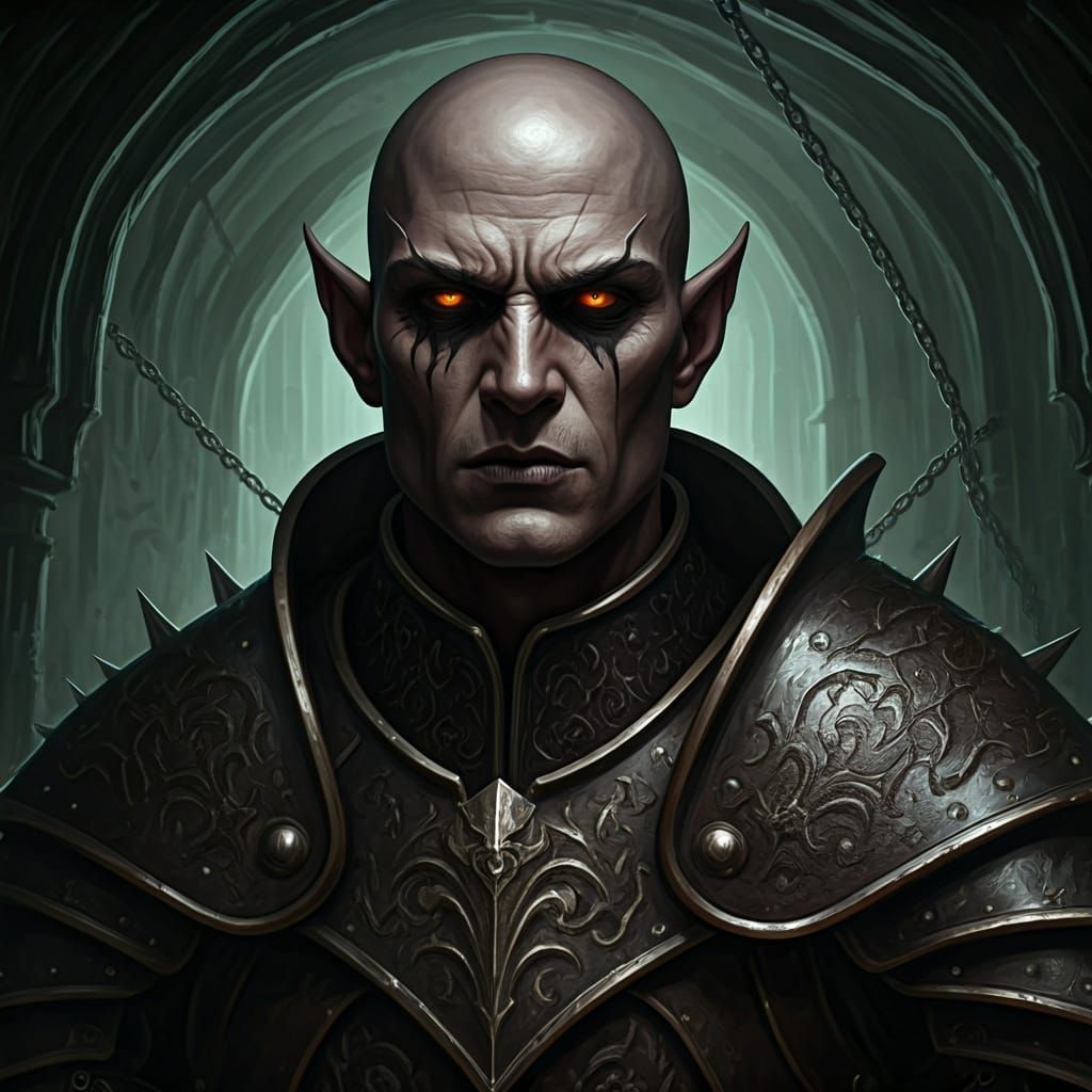 Drow Captain in Misty City Alley