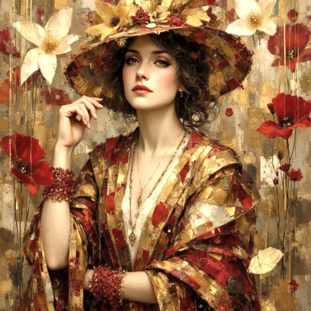 Woman in Art Deco Style Collage