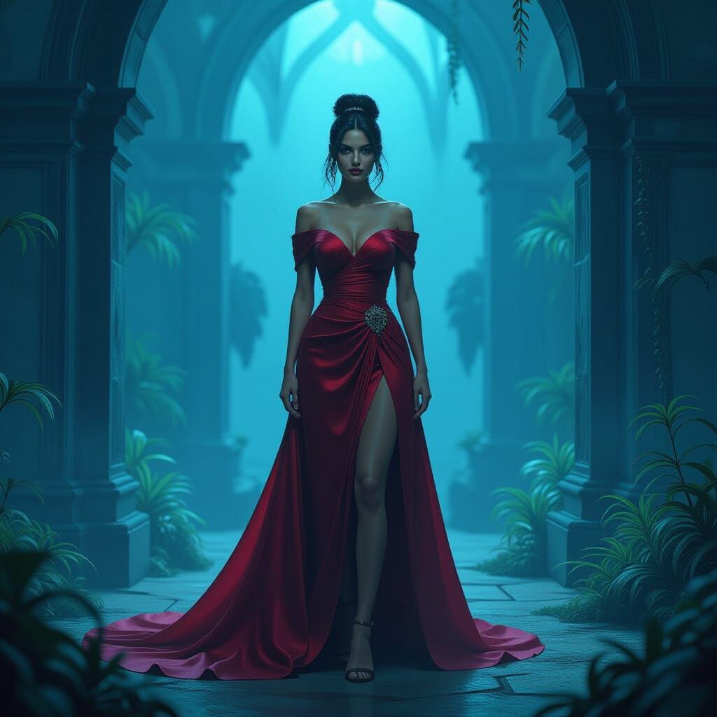 Mystical Realm Encounter: Woman Bound to Ancient Magic