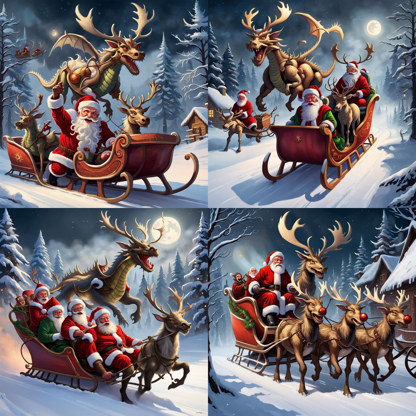 Festive Dragon Sleigh Ride for New Year 2024