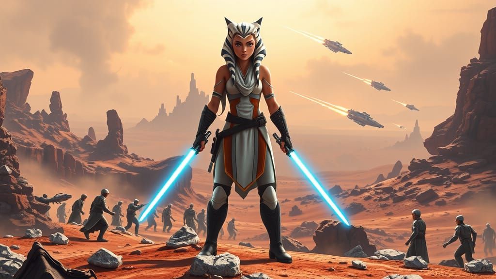 Jedi Warrior Ahsoka Tano Stands Tall on Alien Battlefield