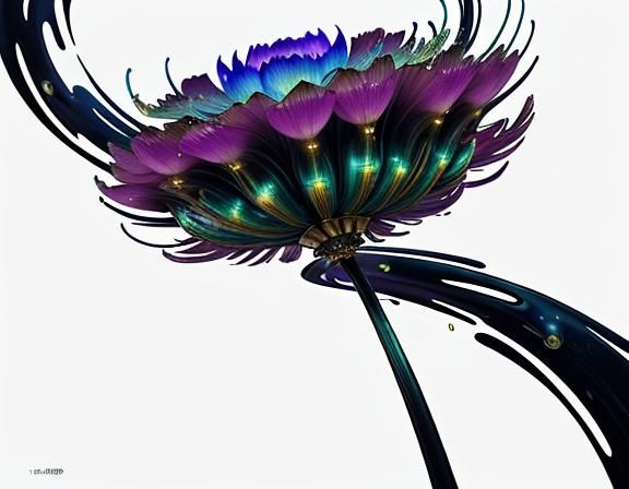 Glowing Flame Flower: Surreal Futurism