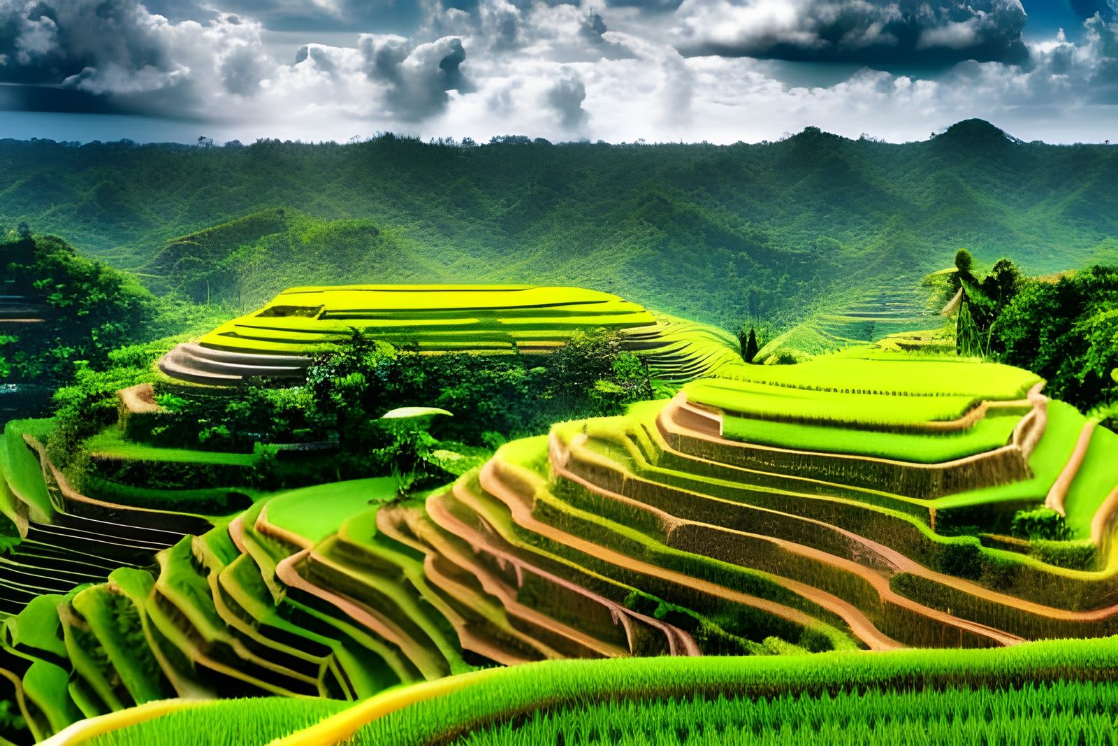 Bohol Philippines Rice Terraces Landscape in HD