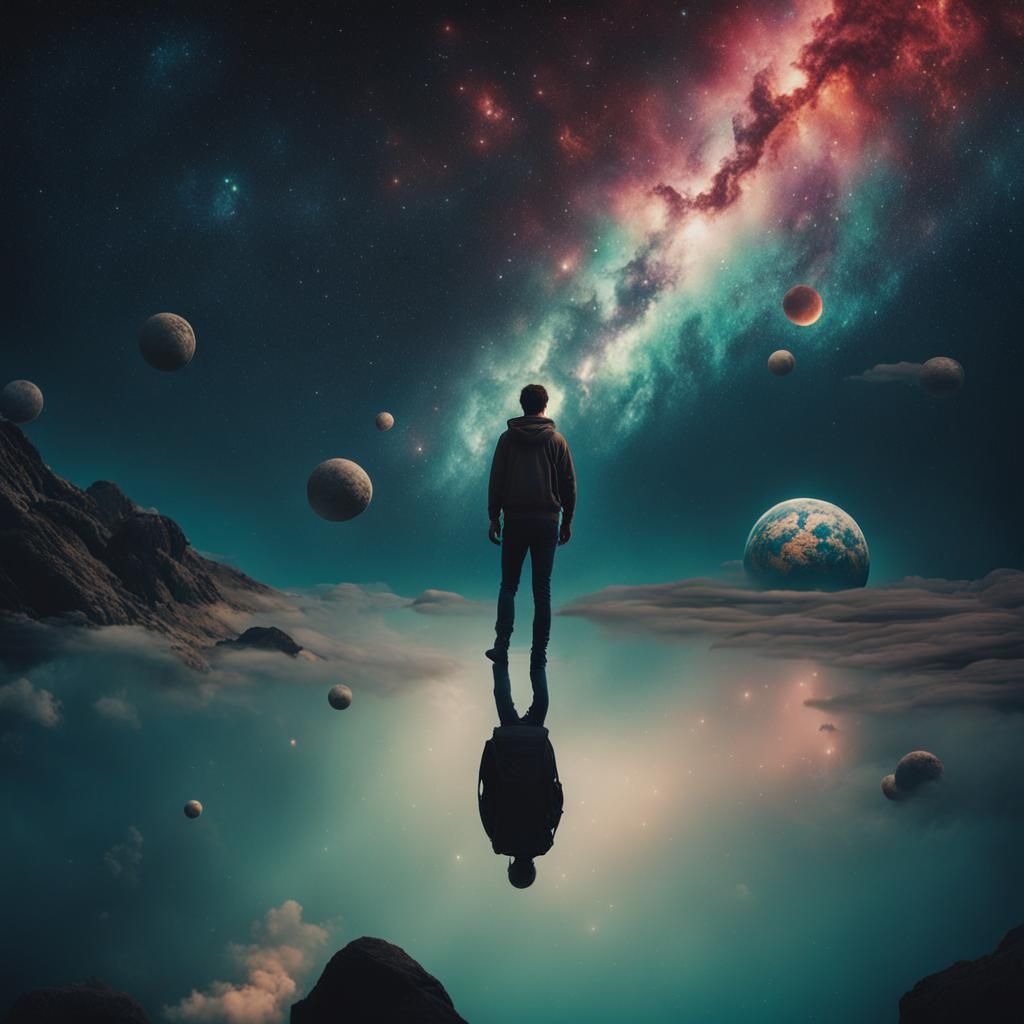 Ascension to Cosmic Beauty in Cinematic Style