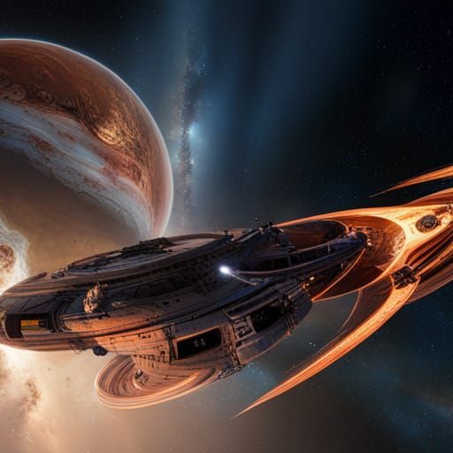 Alien Spacecraft near Betelgeuse in Graffiti Art Style